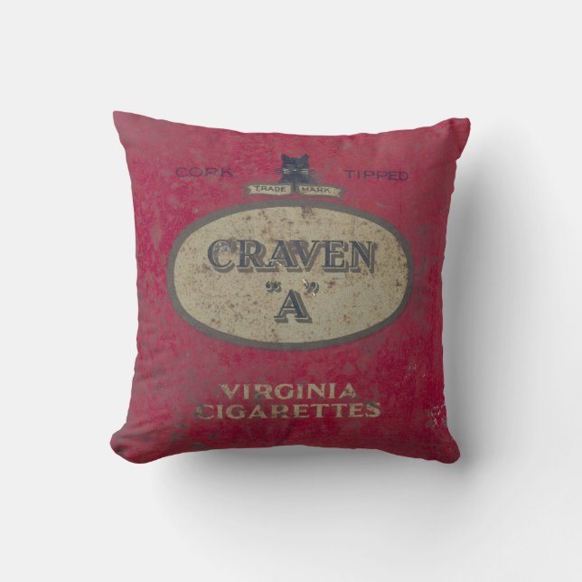 Vintage tin throw pillow (Front)
