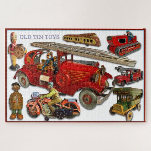 VINTAGE TIN TOYS FIRE TRUCKS AND MORE JIGSAW PUZZLE