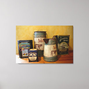 Vintage Tins and Jugs Canvas Print