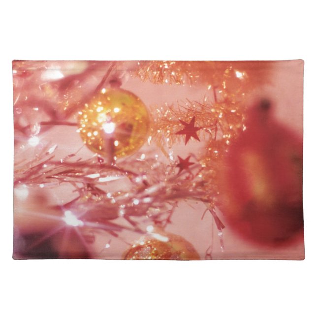 Vintage Tinsel Christmas Tree Placemat (Front)