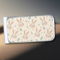 Vintage Tiny Bunny Faces with Roses Pattern