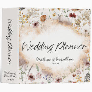 Vintage Tiny Floral Blooms Wedding Planner 3 Ring Binder