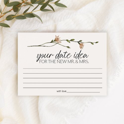 Vintage Tiny Floral Date Night Idea Shower Game Stationery