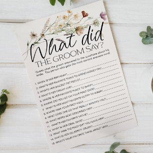 Vintage Tiny Floral Game Would the Groom Say Flyer