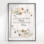 Vintage Tiny Floral Guess How Many Kisses Game Poster<br><div class="desc">Guess How Many Kisses Bridal Shower game.  Tiny blooms vintage collection.  Watercolor botanical,  tender and absolutely tiny watercolor flowers.  Matching items to complete your event collection are available in our Zazzle store!</div>
