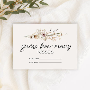 Vintage Tiny Floral How Many Kisses Bridal Game Enclosure Card by AgnesBelle at Zazzle