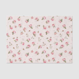 Vintage Tiny Pink Roses Pattern Tissue Paper