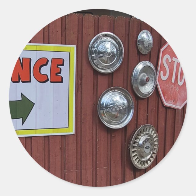 Vintage Tire Store Classic Round Sticker (Front)