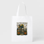 Vintage Tis Season Halloween Skeleton Retro Grocery Bag