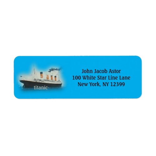 Vintage Titanic Blue Ocean Ship Return Address Label