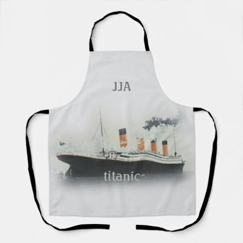 Vintage Titanic Monogram Ocean Liner Ship Apron