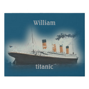 Vintage Titanic Ocean Liner Boy Sea Name Ship Faux Canvas Print
