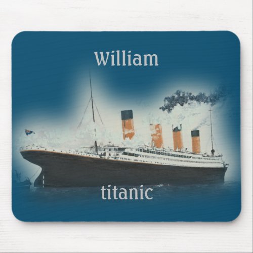 Vintage Titanic Ocean Liner Boy Sea Name Ship Mouse Pad