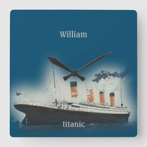 Vintage Titanic Ocean Liner Boy Sea Name Ship Square Wall Clock