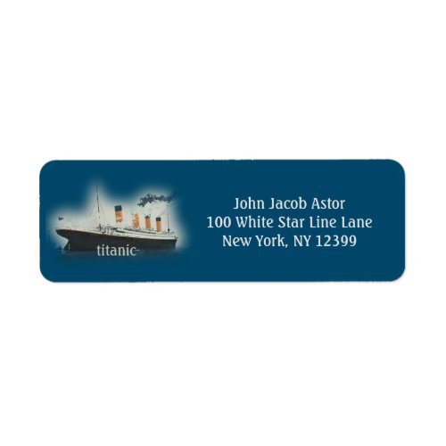 Vintage Titanic Ocean Ship Return Address Label