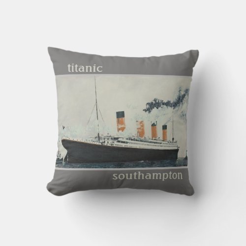 Vintage Titanic Throw Pillow