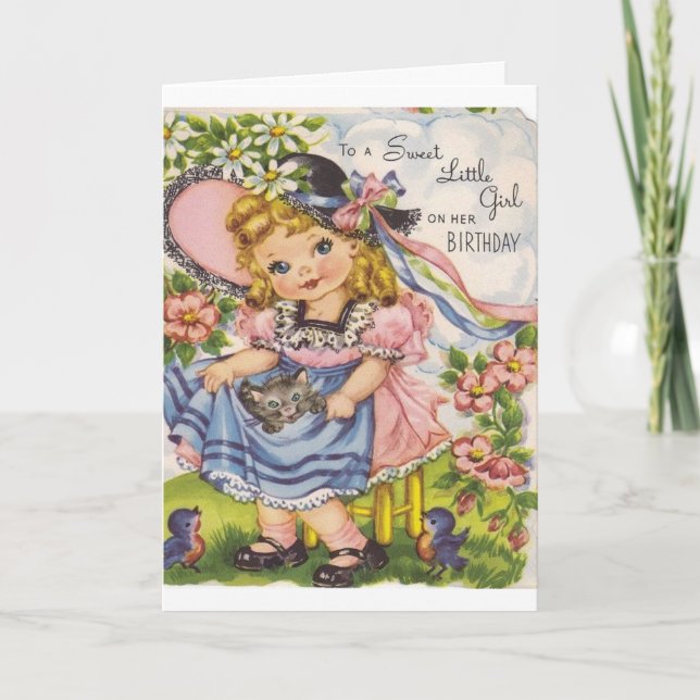Vintage - To a Sweet Birthday Girl, Card (Front)