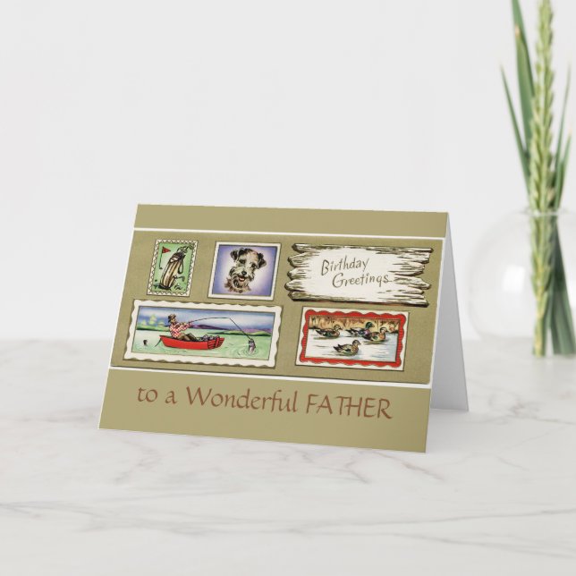 Vintage to a Wonderful Father Birthday Card (Front)