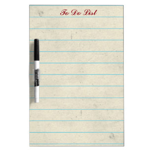 Vintage To do List Grocery Stripes Line Whiteboard