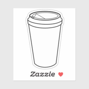 Vintage To-Go Coffee Cup Graphic Design Sticker
