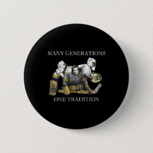Vintage To Modern Hockey Goalie Heritage Evolution Button