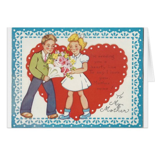Vintage To My Mother Valentine (Front Horizontal)