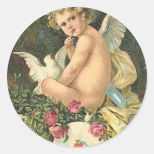 Vintage To My Valentine Classic Round Sticker