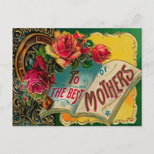 Vintage To the Best Mothers Mothers Day Greeting Postcard