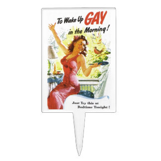 Vintage "To Wake Up Gay" Cake Topper