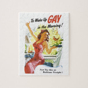 Vintage "To Wake Up Gay" Jigsaw Puzzle