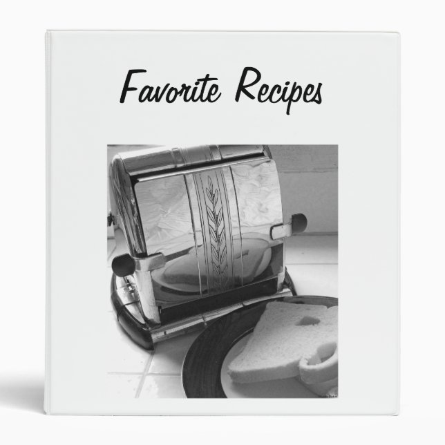 Vintage Toaster Kitchen Art Recipe Binder (Front)