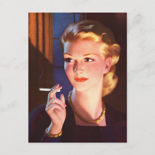 Vintage Tobacco Cigarette Pin_Up Girl Postcard