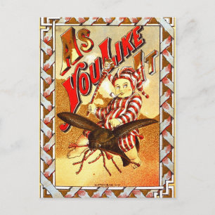 Vintage tobacco label with child smoking a pipe postcard