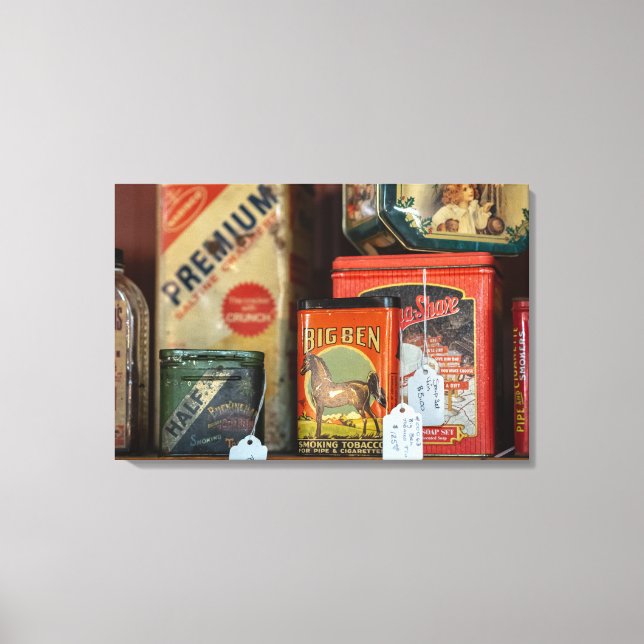 Vintage Tobacco Tin Collection Canvas Print (Front)