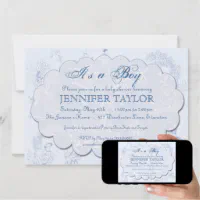 Toile De Jouy Baby Shower Invitation Baby Shower Invitations 