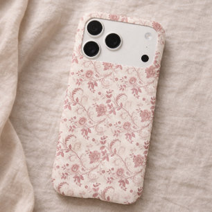 Vintage Toile De Jouy Dusty Rose Pattern Name iPhone 17 Pro Max Case