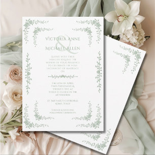Vintage Toile French Elegant Wedding Invitation