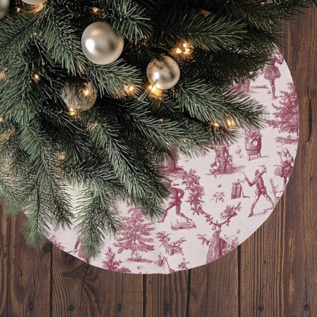 Vintage Toile Nutcracker Christmas Brushed Polyester Tree Skirt (Creator Uploaded)