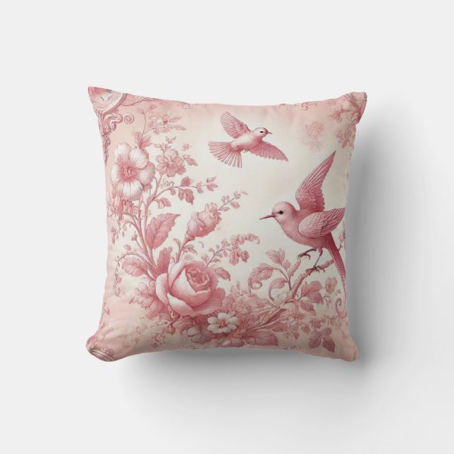Vintage toile throw pillow (Front)