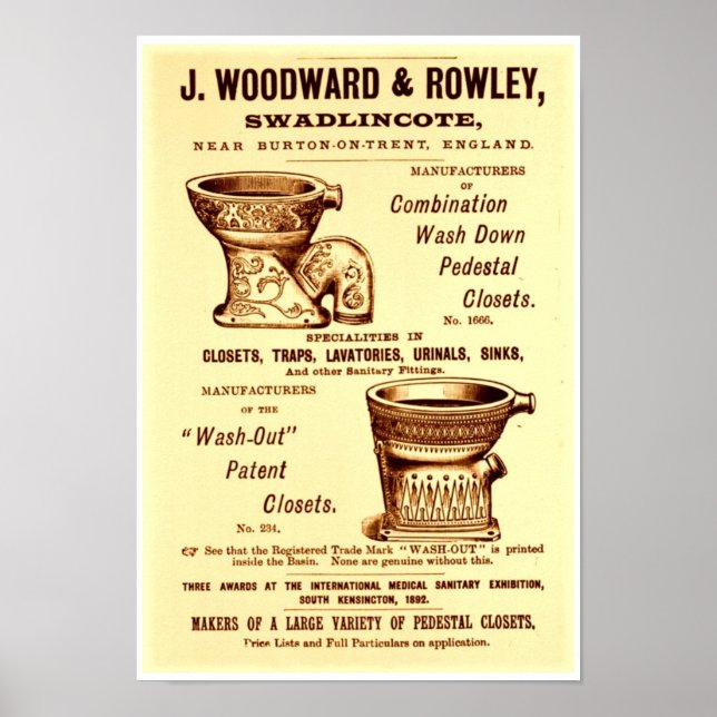 Vintage Toilet Ad Poster (Front)