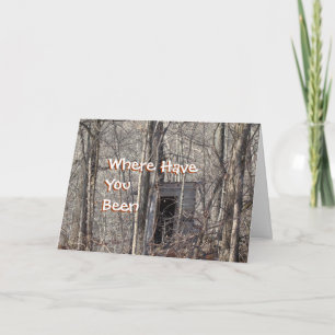 vintage Toilet in the woods- customize Card
