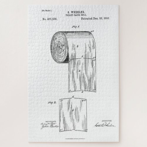 Vintage Toilet Paper Invention Patent 1891 Jigsaw Puzzle