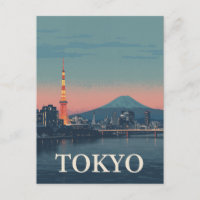 Vintage Tokyo Japan Travel Poster Fuji