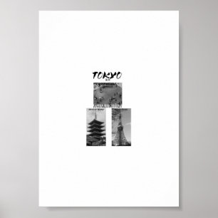 Vintage Tokyo Japanese Streetwear   Black & White Poster