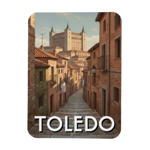 Vintage Toledo Spain Alcazar Travel Magnet