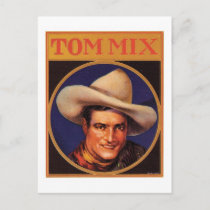 Vintage Tom Mix Cowboy Cigar Label Postcard