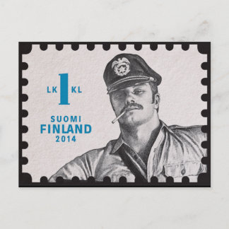 Vintage Tom of Finland postage stamp Postcard