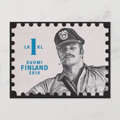 Vintage Tom of Finland postage stamp Postcard