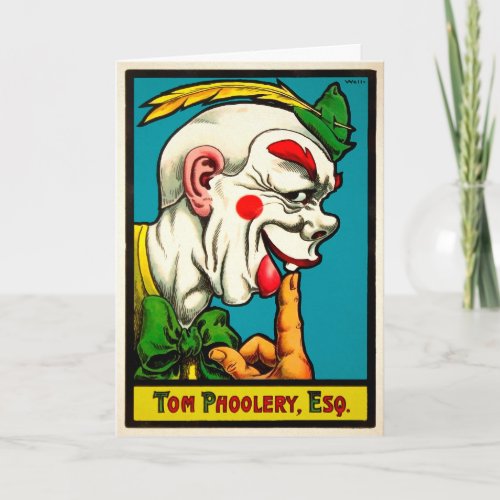 Vintage Tom Phoolery Clown Birthday Card