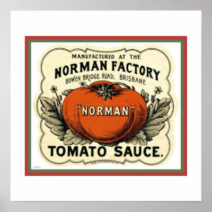 Vintage Tomato Factory Advertisement Poster